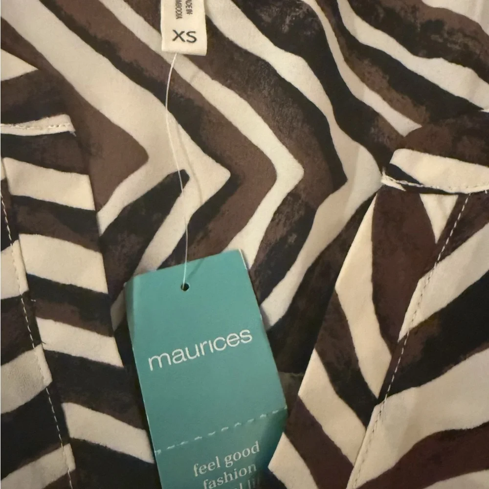 ❤️ Maurices Brown and Black Zebra Tank Top - Picture 3 of 3